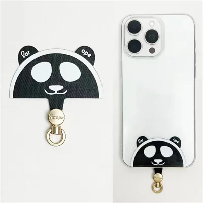 AROPE 6.5cm Phone Tether Tab Cartoon Design Phone Case Lanyard Patch Replacement Part - Panda
