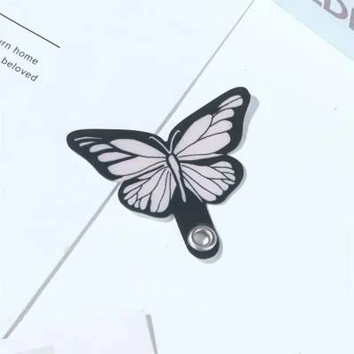 Cute Cartoon Phone Tether Tabs for Phone Cases Back Sticker Pad Clip Insert - Pink