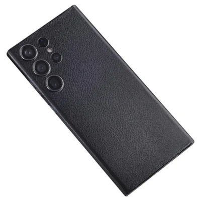 For Samsung Galaxy S24 Ultra Rear Screen Protector Pattern Design Phone Back Film with Paper Box - Leather Texture