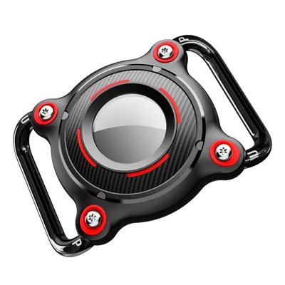 For AirTag Protective Case Waterproof Shockproof Cover for Pets  /  Luggage Tracker Device Dual Color - Black Red