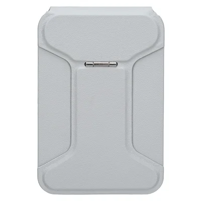 I-Type Kickstand Magnetic Adjustable Angle Metal + PU Leather Handheld Phone Holder Stand - Grey