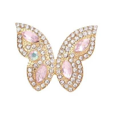 DIY Phone Case Charms Alloy Rhinestones Pearl Butterfly Decor Accessories - Gold / Pink