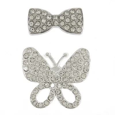 DIY Phone Case Accessories Rhinestone Decor Butterfly + Bowknot Charms Alloy Handmade Crafts