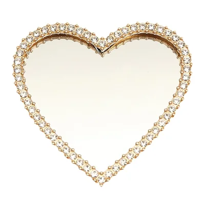 DIY Phone Case Charms Rhinestone Decor Heart Shape Mirror Design Phone Shell Accessories - Gold