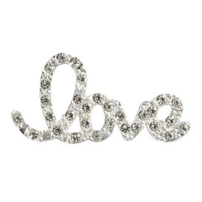 DIY Phone Case Accessories Love Design Alloy Rhinestone Decor - Silver