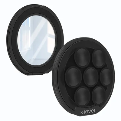 X-LEVEL Magnetisk Telefonholder Stående Rotationsdygtig Sugekop Fastgørelse til Flere Enheder til Brug på Skrivebord/Bil - Sort