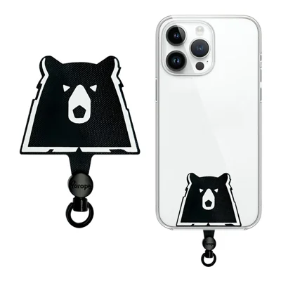 AROPE 6.5cm Phone Tether Tab Cartoon Design Universal Phone Case Lanyard Patch - Bear