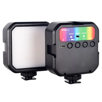 MJ88 Portable RGB Mini Square Fill Light 2000mAh Battery Photo Light with Remote Control for Phone/Camera/Live Streaming