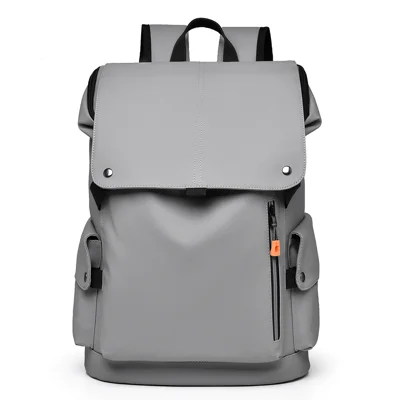 Oxford Fabric Business Backpack 20-35L Waterproof Laptop Bag For 14 Inch Notebook Travel Daypack - Light Grey