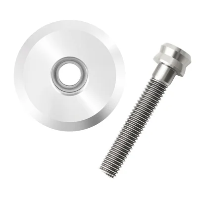 MUQZI 28.6mm Bike Headset Top Cap with Bolt Titanium Alloy Bicycle Stem Cover for MTB Mountain Road Bike - Silver+Screw