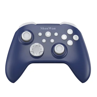SHANWAN Q34B Game Controller Triple Mode Dual Hall Joysticks Gyro Sensor Gamepad for Nintendo Switch / PC / Android / iOS - Grayish Blue