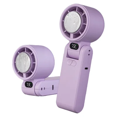 CYKE 650 Enfriador portátil plegable para el cuello, ventilador ajustable de 100 velocidades, ventilador de mano para el verano - Morado