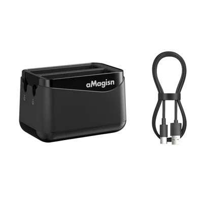 AMAGISN Pour Insta360 X4 Air Action Caméra Batterie Station de Chargement Double Emplacement Chargeur Rapide