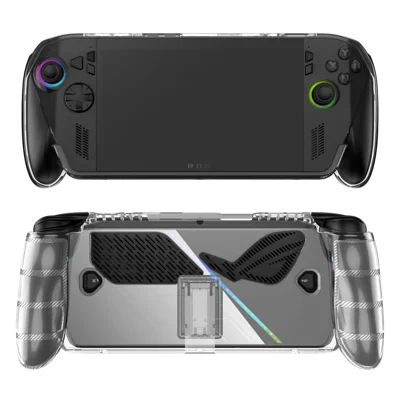 For Asus ROG Xbox Ally X (2025)/Ally (2025) Handheld Console Clear TPU Case with Kickstand Anti Slip Protective Cover - Transparent