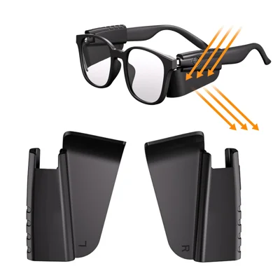 1 Pair Anti-glare Light Shield Baffle for Meta Ray-Ban Wayfarer/Skyler/Headliner/Oakley HSTN Smart Glasses Accessories - Black