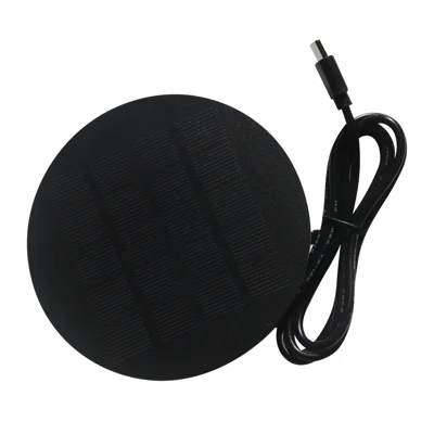 110mm Round Solar Panel 1.2W 5V Portable Solar Charger with Type-C Output for Phone/Light/Fan