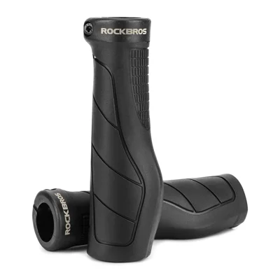 ROCKBROS G326PL Bike Handlebar Grips Shock Absorbing Lock-On Handle Grips for Mountain Road Bicycle - Black