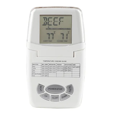 TS-84 Digitalt kötttermometer Vattentät sond 8 typer 5 donhetsnivåer Trådlös BBQ Mattemperatur - Vit