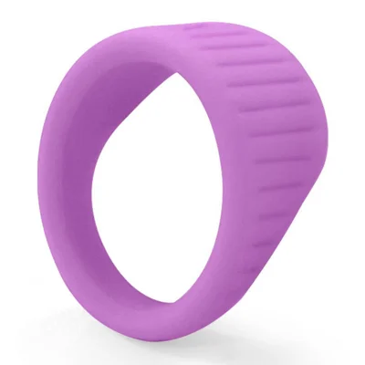 Men Women Wedding Ring Silicone Protector Fitness Sports Gym Workout Ring Case Cover - Purple / Size 5