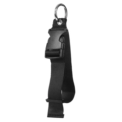 Travel Anti-Theft Luggage Strap Adjustable Bag Connector Nylon Belt with Metal Hook for Suitcase Backpack - Black
