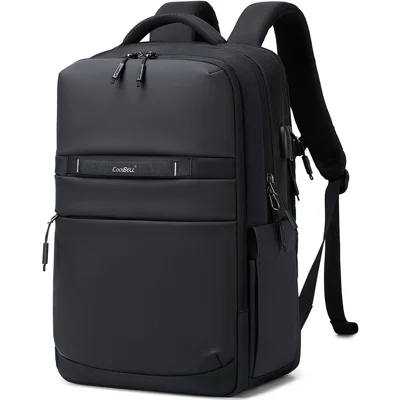 COOLBELL 8316 Reisrugzak 23L Waterafstotende Schoudertas met Externe USB-poort voor 15,6 inch Laptop - Zwart