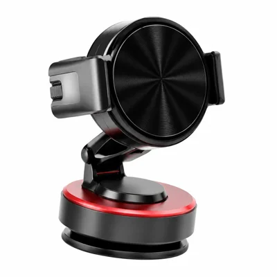 K33 Magnetic Car Phone Holder 360 Degree Rotation Vacuum Suction Dashboard Mount Anti-Vibration Stand - Black