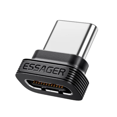 ESSAGER ES-OTG42 TPE Type-C Dustproof Plug All Pins Populated Charging Data Transfer Port Protector - Black