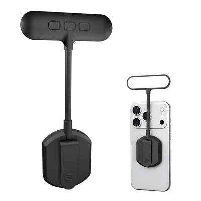 RK-14F Lampe à pince magnétique 3 températures de couleur réglable, rechargeable via Type-C, lampe flexible à col de cygne pour remplissage d'objectif pour selfie téléphone - Noir