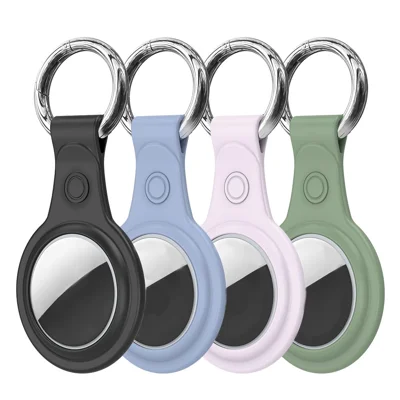 DUX DUCIS 4Pcs / Set for Apple AirTag Locator TPU Protective Case Skin Sleeve Cover with Keyring