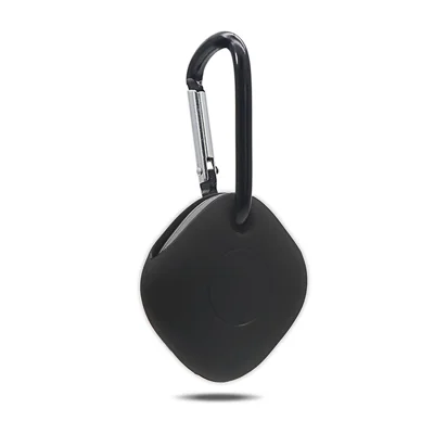 Étui en silicone portable avec boucle de protection pour localisateur Bluetooth Samsung Galaxy SmartTag - Noir