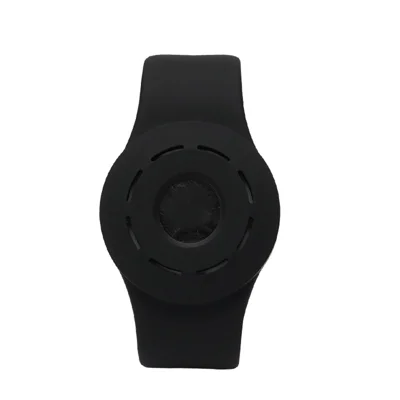 Silikonarmband med utskärningsdesign, skyddshölse mot förlust för Apple AirTag-spårare - Svart