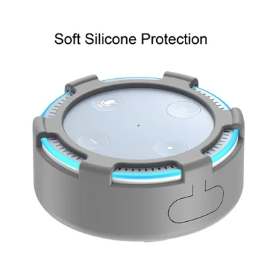 For Amazon Echo Dot 2 Silicone Cover Speaker Anti-slip Dust-proof Case - Grey