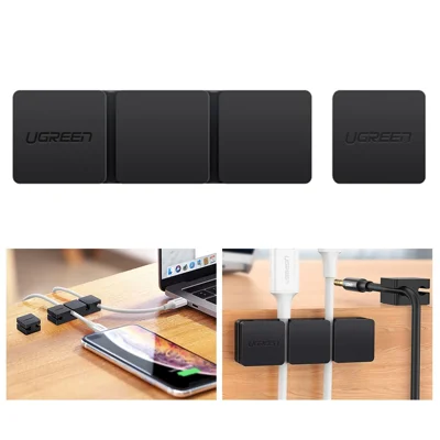 UGREEN Pour clips organisateurs de câbles de souris, de casque, d'écouteur Silicone USB Winder Gestion flexible des câbles Clips Support de câble