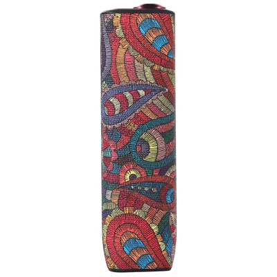 Für IQOS ILUMA ONE Stylish Pattern E-Zigarette stoßfester Abdeckung TPU+PU Leder Anti-Scratch Gehäuse - Rote Blume
