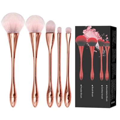 1 Set Eyeshadow Makeup Brushes Soft Fiber Brush Set for Foundation Powder, Blusher - Rose Gold