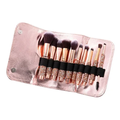 10Pcs / Set Fiber Eyeshadow Brush Basic Blusher Eyebrow Makeup Kit Brush for Blusher, Blending Concealer