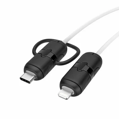 2Pcs Data Cable Protector Silicone Cord Saver Cable Winder Anti-Break Protective Cover - Type-C to IP 18 / 20W Black
