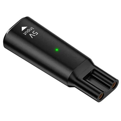 Type-C to 5V Shaver Charger Plug Oval Adapter for Philips Shaver Hair Clipper - Black