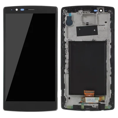 قطعة غلاف شاملة لأجزاء شاشة LCD ومحول الإشارة + إطار أسود من إنتاج المعدات الأصلية لهاتف LG G4 H815
