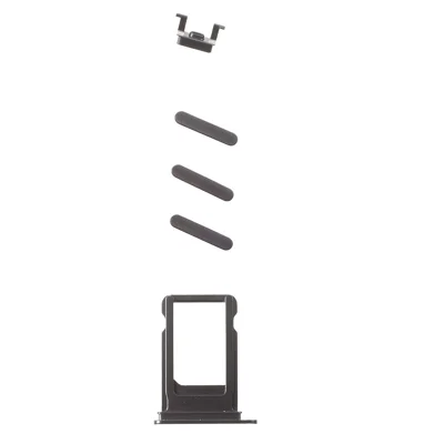 OEM for iPhone 8 4.7 Side Buttons Set (Mute / Power / Volume Buttons + Sim Card Tray) - Black