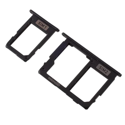 OEM SIM1 + SIM2/Micro SD Card Tray Slots Part for Samsung Galaxy J5 (2017) J530 / J7 (2017) J730 - Black