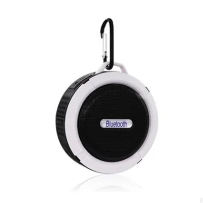 C6 Haut-parleur Bluetooth portable étanche IP65 pour salle de bain, haut-parleur Bluetooth portable pour iPhone Samsung - Noir/Blanc