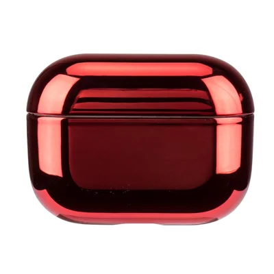 Electroplating Plastic Colorful Earphone Cover Case for Apple AirPods Pro - Red