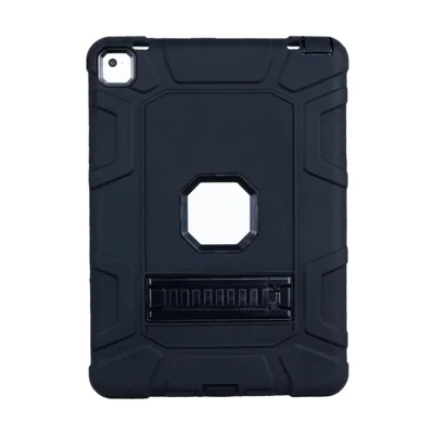 Shock-proof TPU + PC Hybrid Back Case with Kickstand for iPad Pro 9.7 inch - Black
