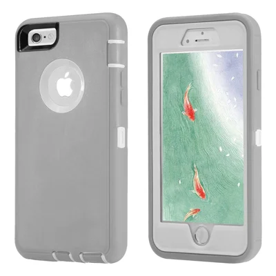Shockproof Drop-proof Dust-proof Plastic + TPU Combo Shell for iPhone 6s/6 - White + Grey