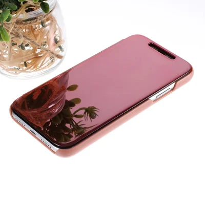 For iPhone XR Flip Leather Cover with Stand Full Body Protective Phone Case - Rose Gold