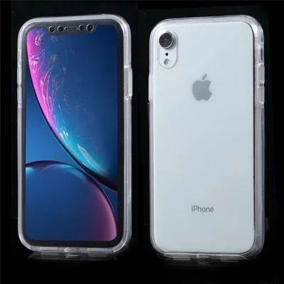Для iPhone XR 6.1 дюйма Два куска передней TPU + PC Задняя полная защита корпуса