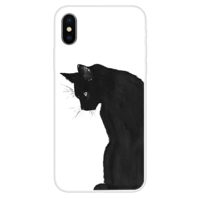 For iPhone XS / X 5.8 inch Pattern Printing TPU Soft Cover - Black Cat