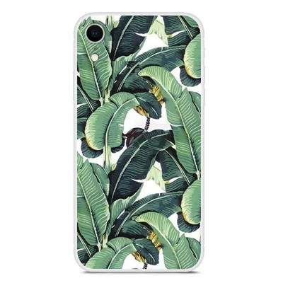 For iPhone XR 6.1 inch Pattern Printing TPU Mobile Phone Case - Banana Leaves