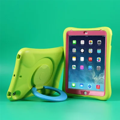 PEPKOO Cool EVA Shockproof Case with 360 Degree Rotary Kickstand for iPad 9.7-inch (2018) / (2017) - Green / Blue